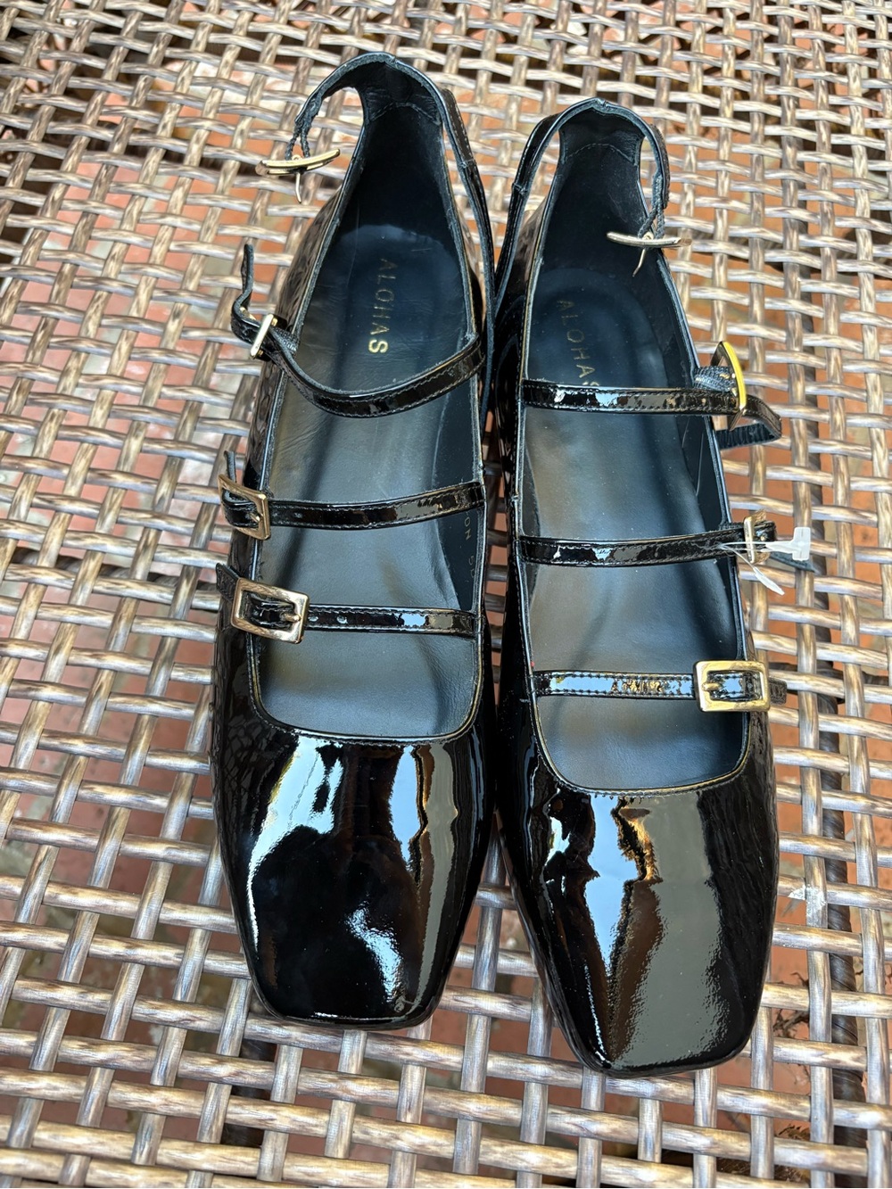 ALOHAS Luke Onix Black Leather Ballet Flats NEW - Picture 9 of 9